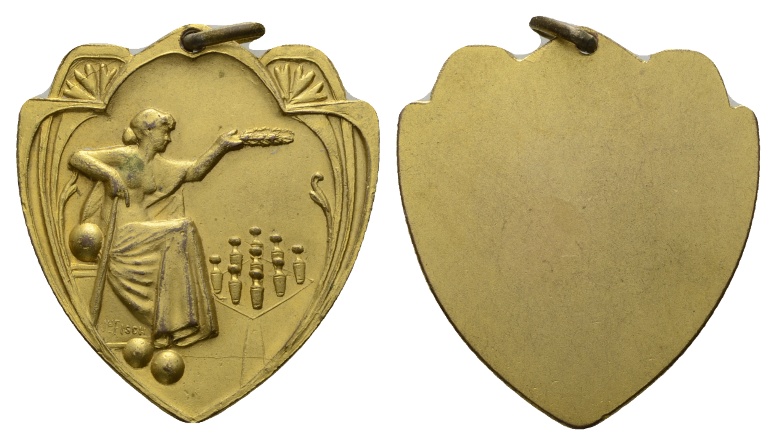  Frankreich; tragbare Bronze Medaille o.J.; 11,67 g; H x B 36,38 x 33,28 mm   
