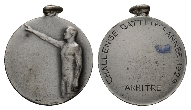 Frankreich; tragbare Medaille 1929; versilbert; 9,98 g; Ø 30,08 mm   