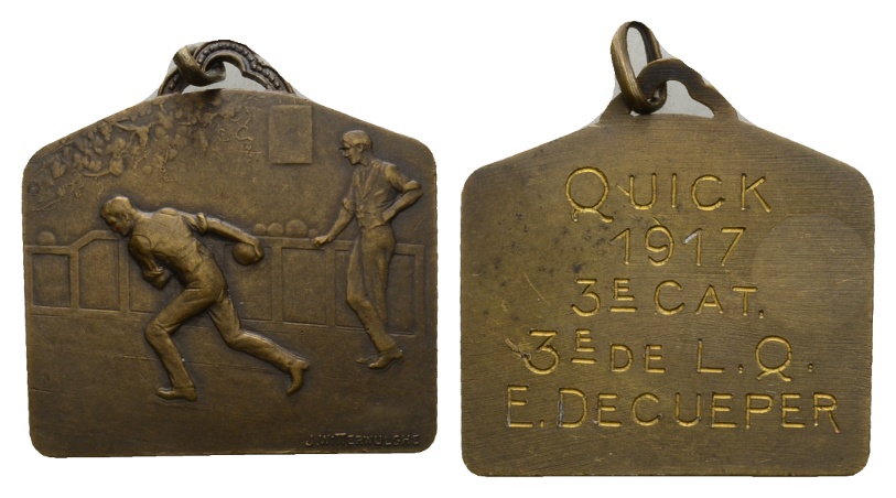  Frankreich; tragbare Bronze Medaille 1917; 6,96 g; H x B 28,38 x 28,36 mm   