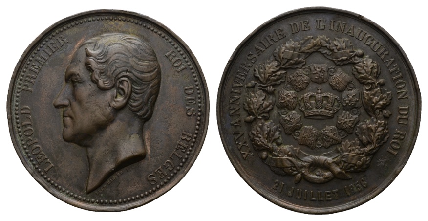  Belgien; Bronze Medaille 1856; 178,83 g; Ø 74,74 mm   