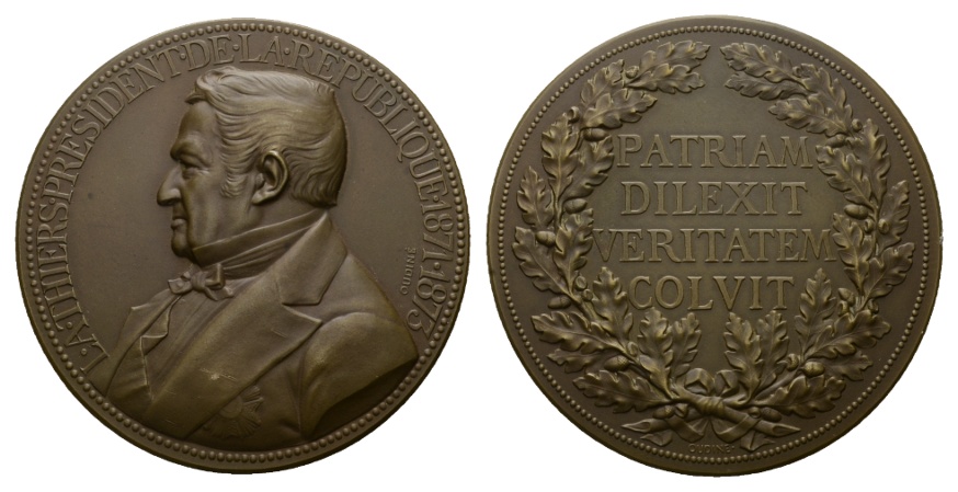 Frankreich; Bronze Medaille 1873; 184,64 g; Ø 72,58 mm   