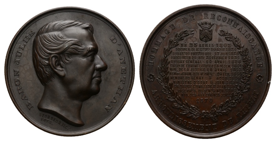  Belgien; Bronze Medaille; 155,80 g; Ø 68,32 mm   