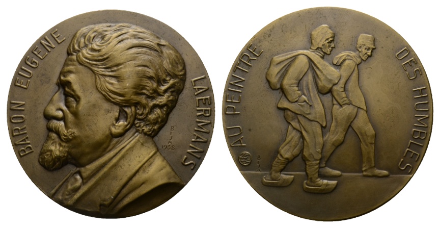 Belgien; Bronze Medaille 1938; 197,85 g; Ø 70,02 mm   