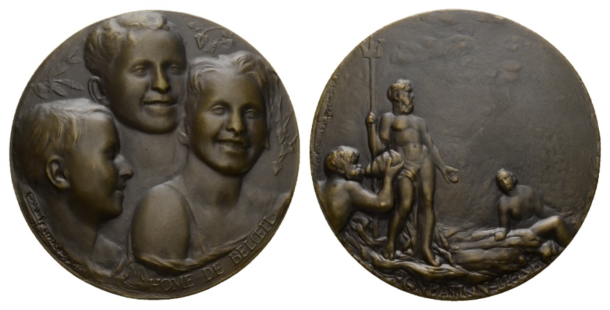  Belgien; Bronze Medaille o.J.; 167,44 g; Ø 71,36 mm   