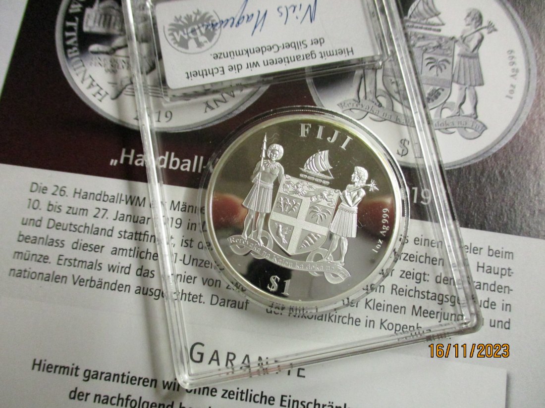  1 Dollar Fidschi Silbermünze 999er Silber siehe Foto   