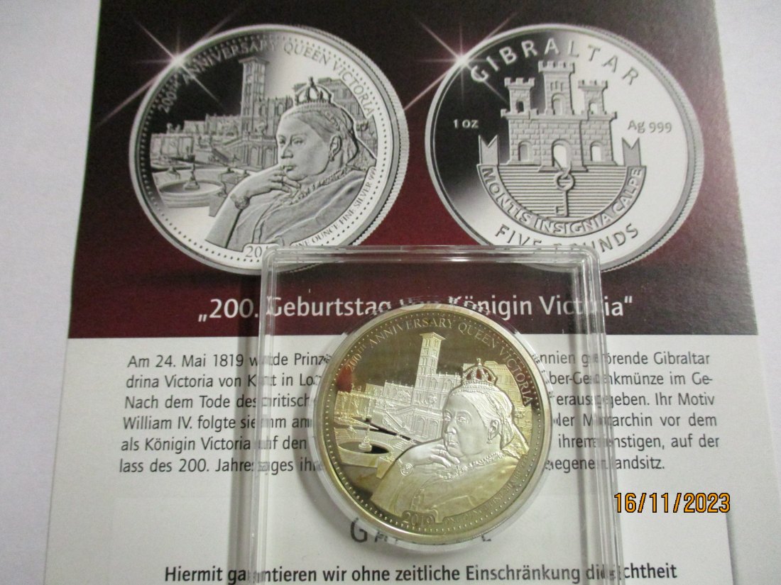  5 Pfund Gibraltar Silbermünze 999er Silber siehe Foto   