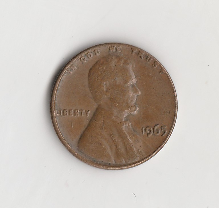 1 Cent USA 1965 ohne Münzzeichen (M775)