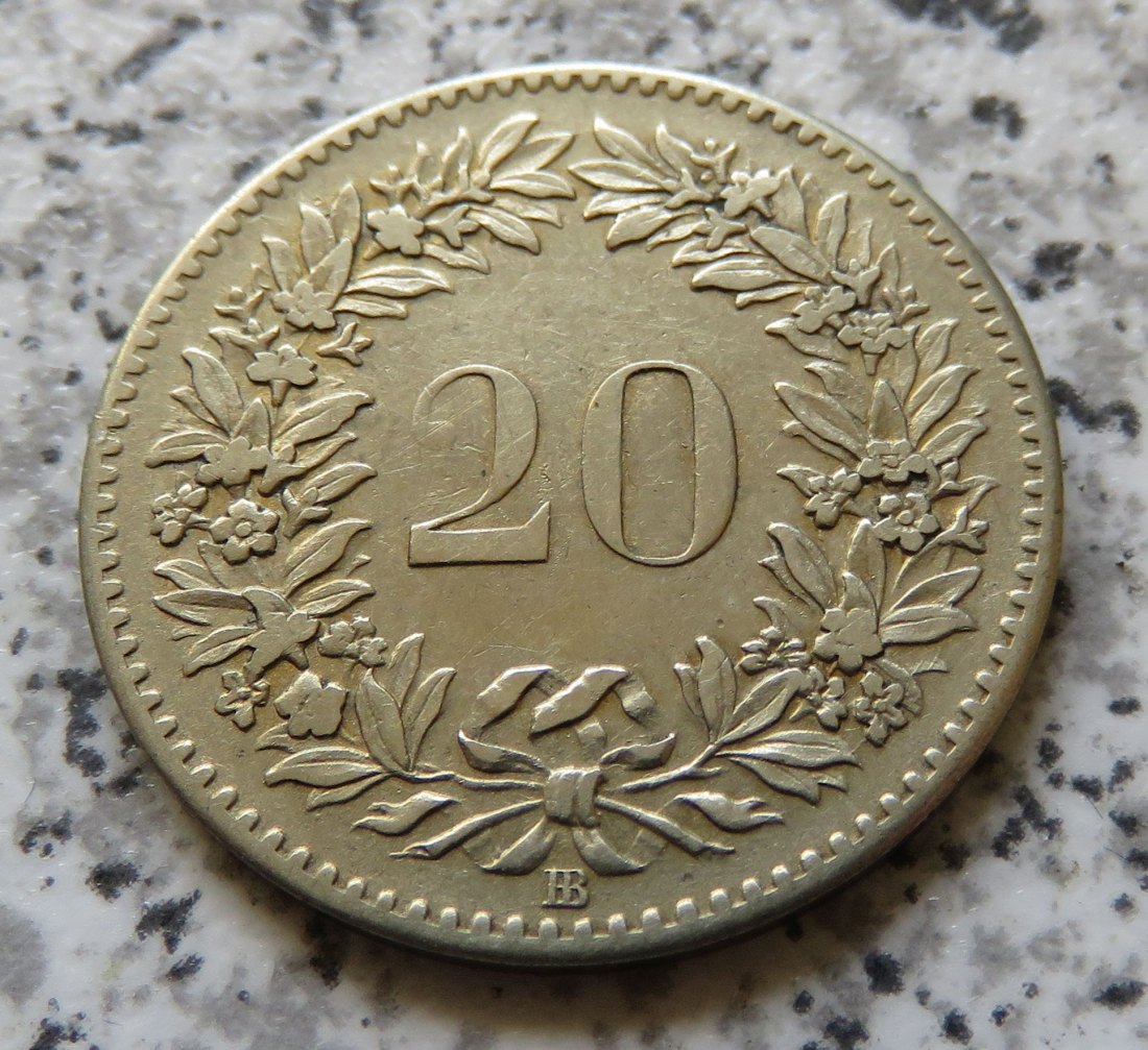  Schweiz 20 Rappen 1850 BB, Erhaltung   
