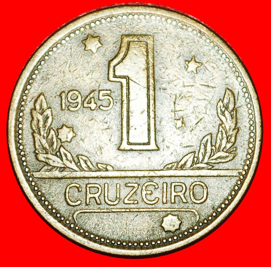  * KARTE und KREUZ des SÜDENS (1942-1956): BRASILIEN ★ 1 CRUZEIRO 1945!★OHNE VORBEHALT!   