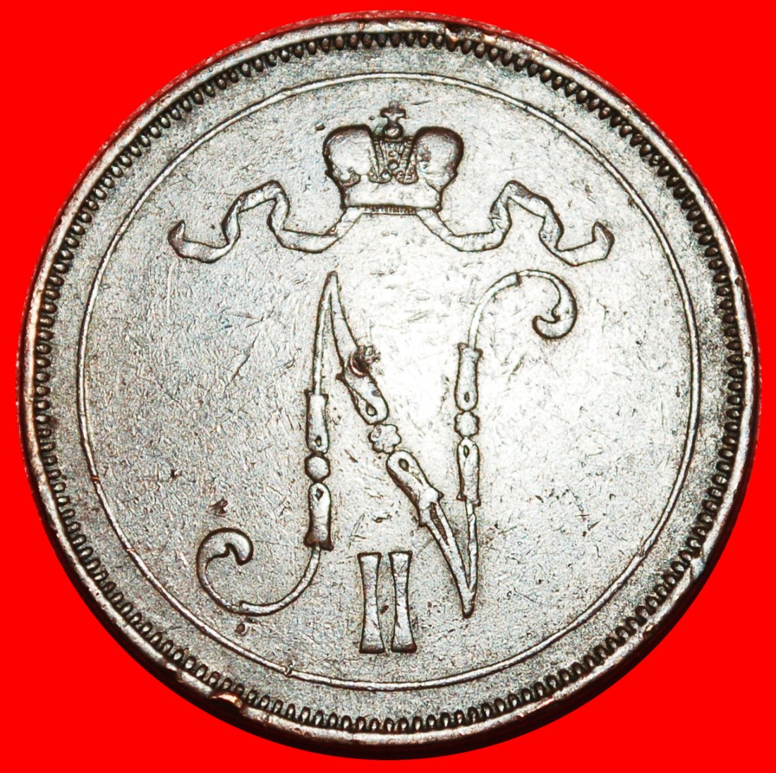  Ⰶ NICHOLAS II (1894-1917):FINLAND (russia, the USSR in future)★10 PENCE 1897★LOW START ★ NO RESERVE!   