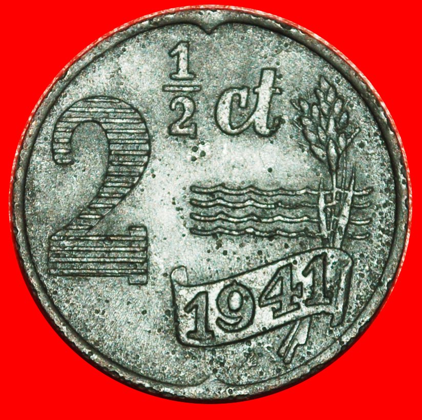  Ⰶ BESETZUNG DURCH DEUTSCHLAND SCHWÄNE (1941-1943):NIEDERLANDE★2 1/2 CENT 1941★FEHLER★OHNE VORBEHALT!   