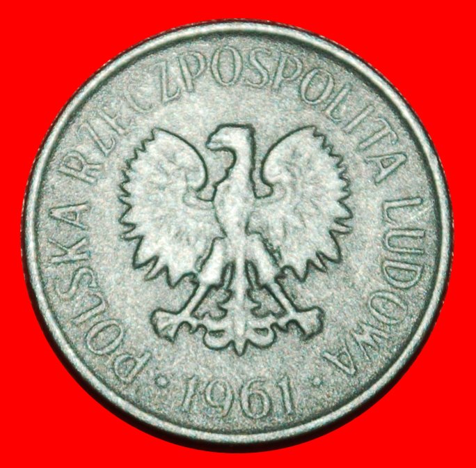  * SOZIALISTISCHE STERNE AUF ADLER (1958-1972): POLEN ★ 5 GROSHEN 1961! ★OHNE VORBEHALT!   