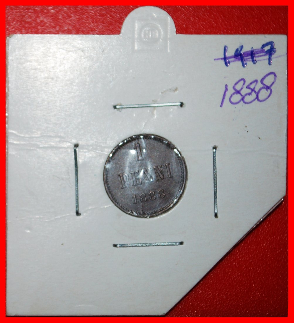 Ⰶ ALEXANDER III (1881-1894): FINLAND (russia,USSR in future) ★ 1 PENNY 1888★LOW START ★ NO RESERVE!