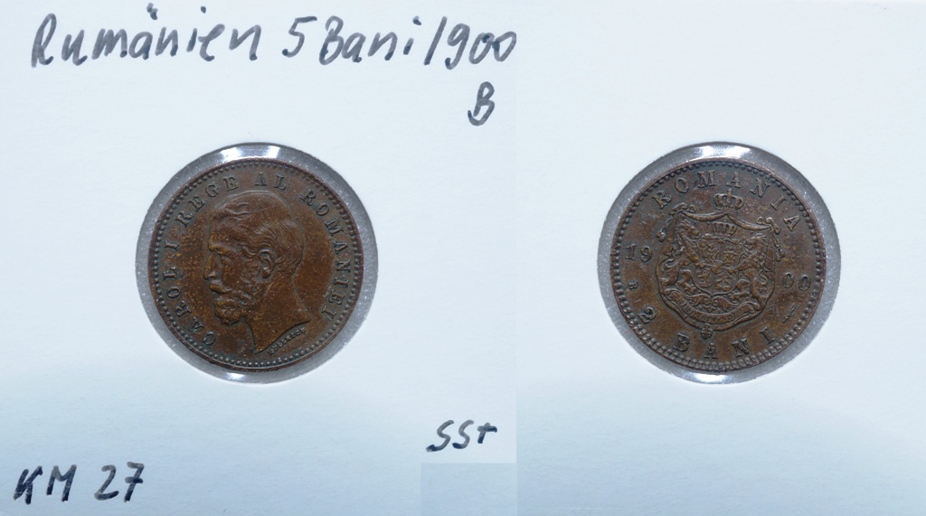  Rumänien 5 Bani 1900 B   