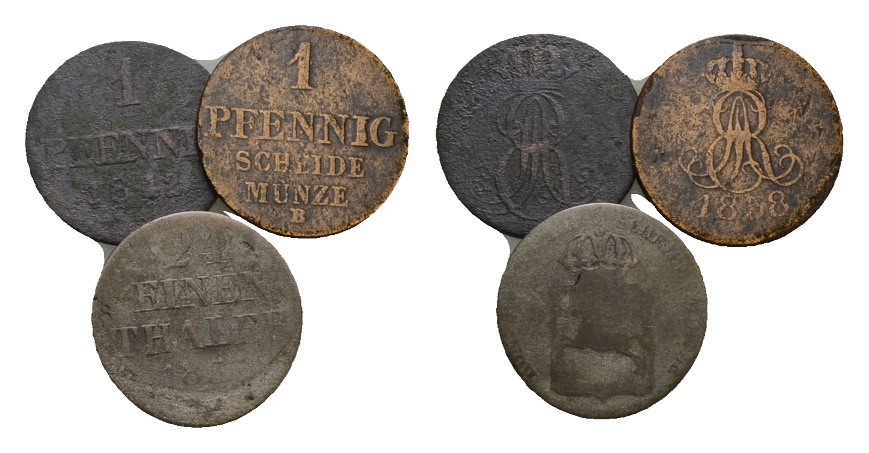  Altdeutschland  3 Kleinmünzen   