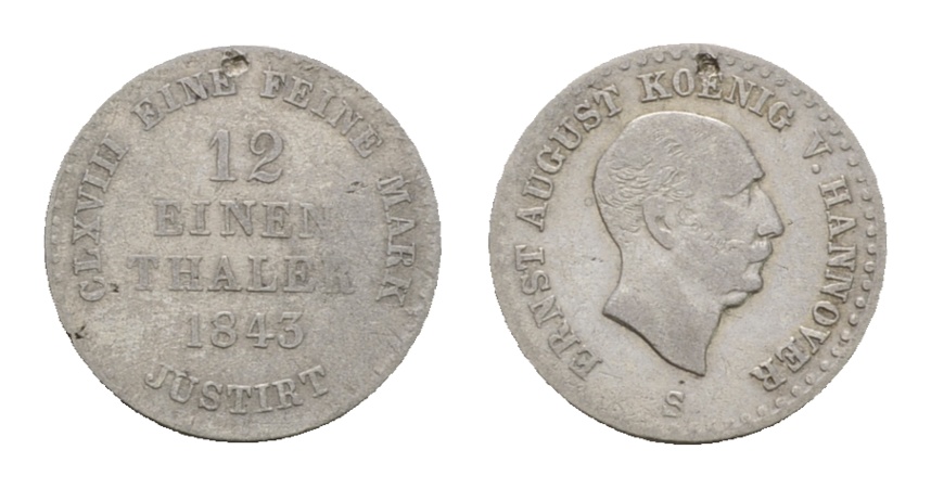  Altdeutschland; Kleinmünze 1843   
