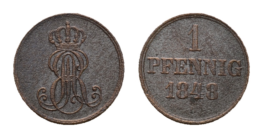  Altdeutschland; Kleinmünze 1848   