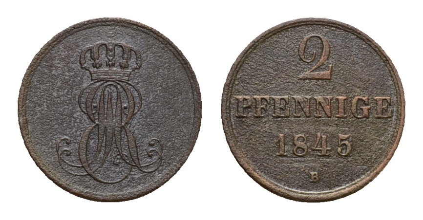  Altdeutschland; Kleinmünze 1845   