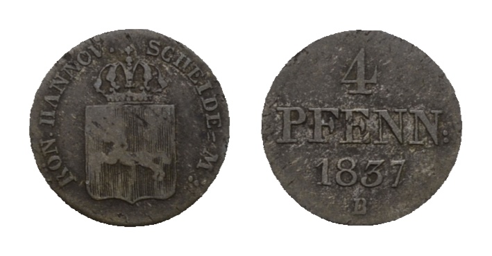  Altdeutschland; Kleinmünze 1837   