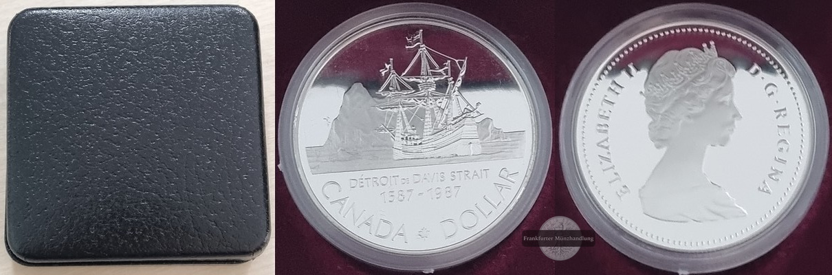  Kanada  1 Dollar 1987  FM-Frankfurt  Feingewicht: 11,67g Silber  vorzüglich   