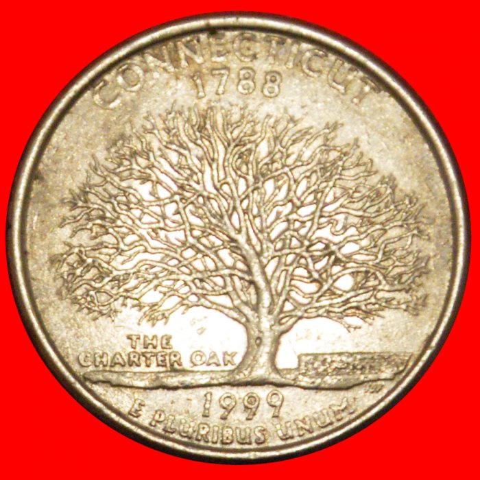 * EICHE 1788: USA ★ 1/4 DOLLAR 1999P WASHINGTON (1789-1797)! ★OHNE VORBEHALT!