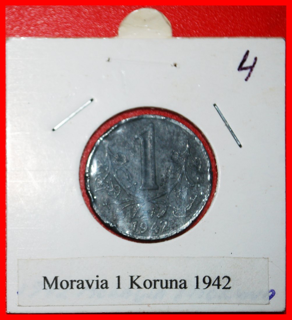 * CZECHIA: BOHEMIA AND MORAVIA UNDER GERMANY (1939-1945)★1 CROWN 1942★HOLDER★LOW START ★ NO RESERVE!