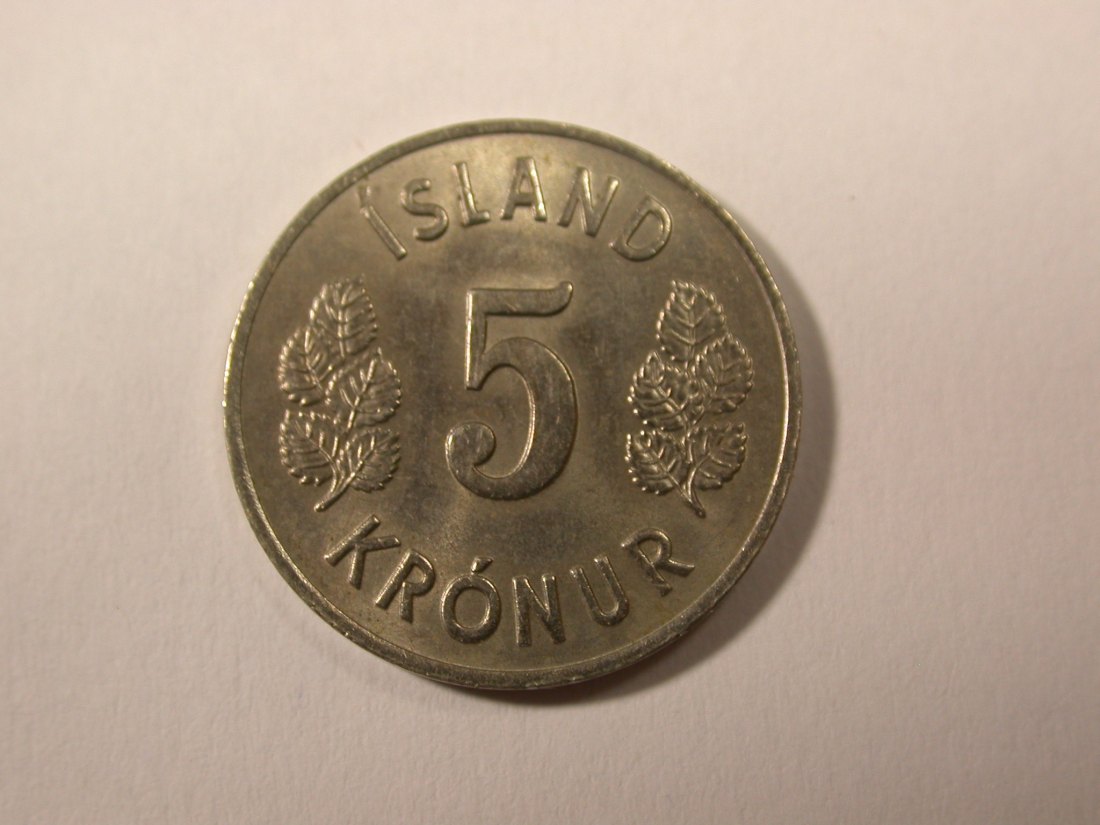  H16 Island  5 Kronur 1969 in vz-st   Originalbilder   