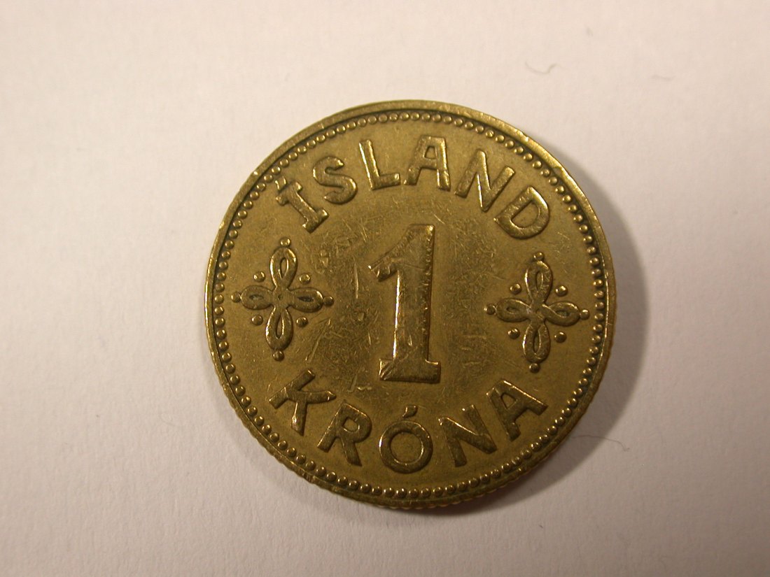 H16 Island 1 Krona 1940 in ss Originalbilder
