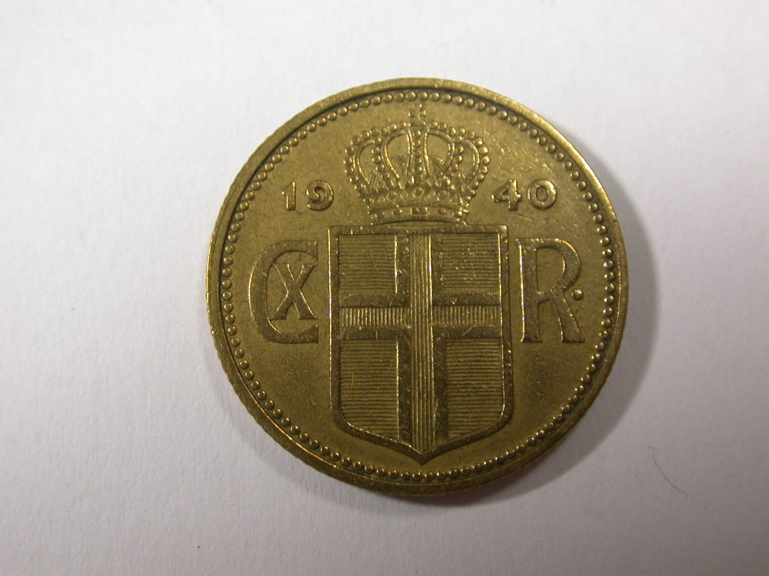  H16 Island   1 Krona 1940 in ss     Originalbilder   