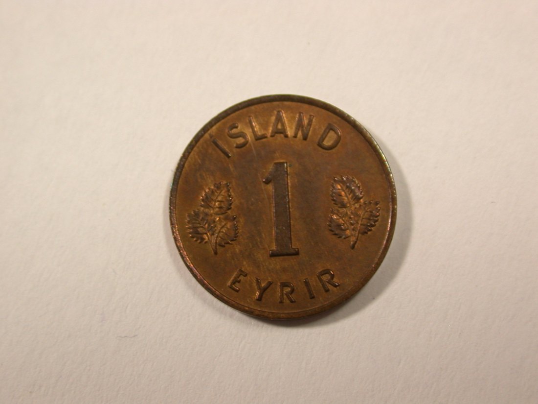 H16 Island 1 Eyrir 1956 in vz-st Originalbilder