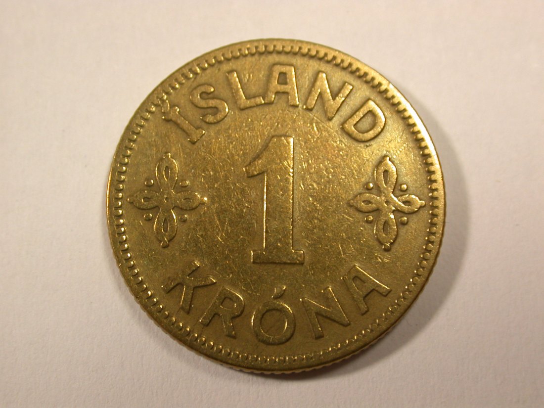 H16 Island 1 Krona 1925 in f.ss Originalbilder