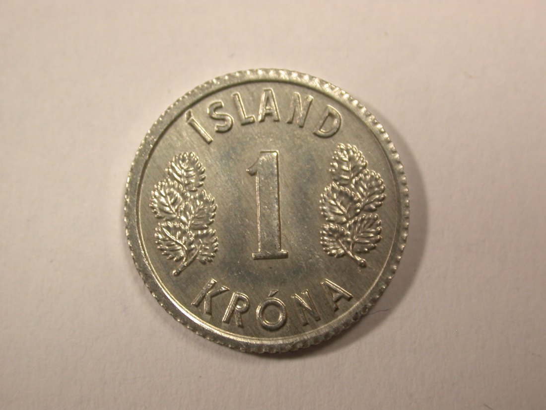 H16 Island 1 Krona 1976 in ST Originalbilder