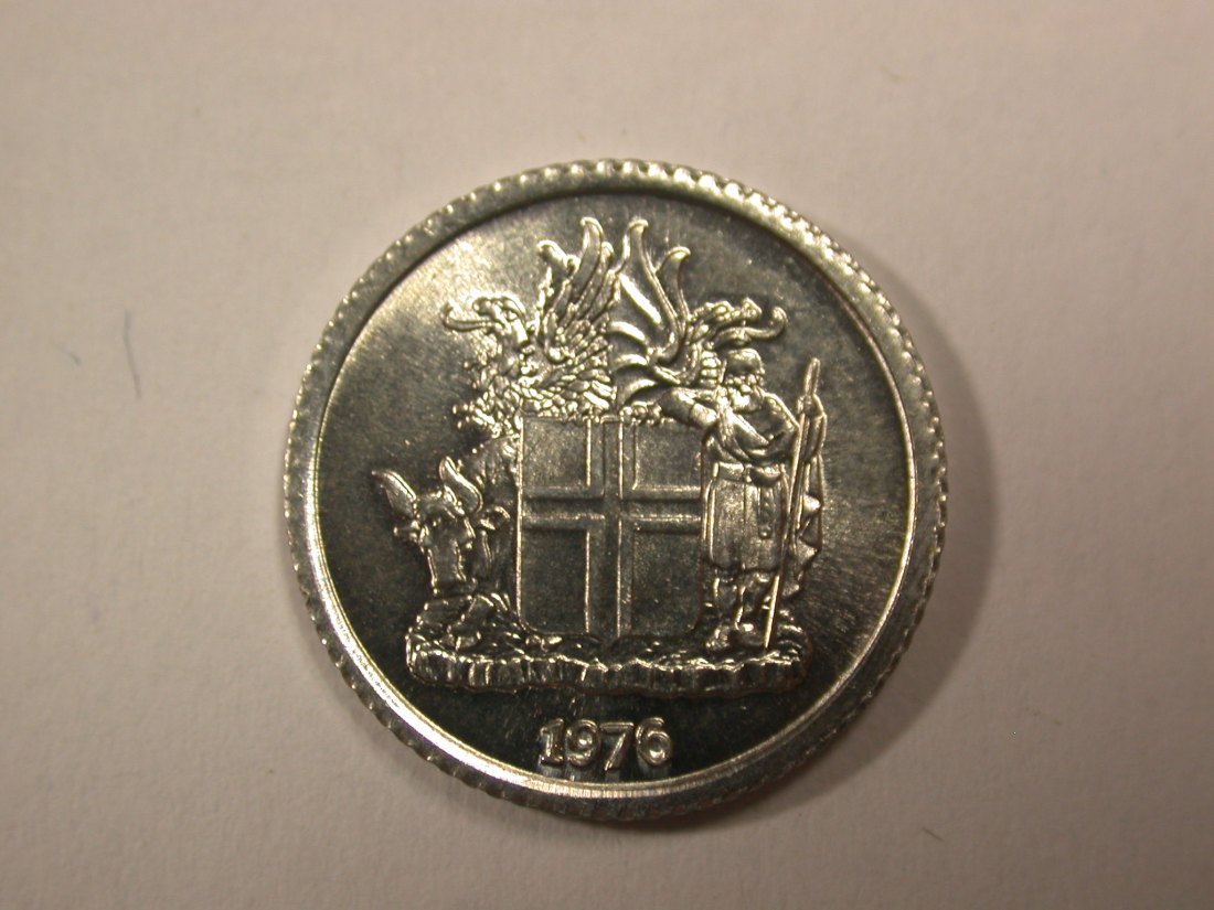  H16 Island   1 Krona 1976 in ST   Originalbilder   