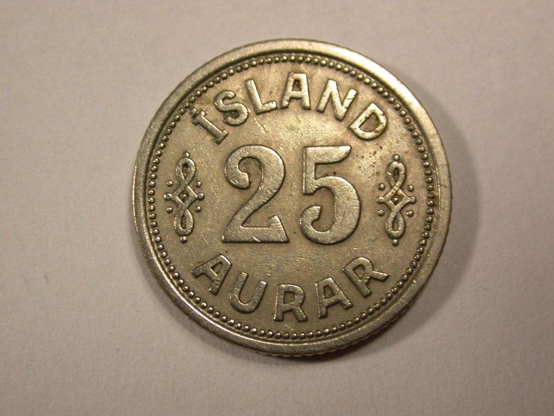 H16 Island 25 Aurar 1940 in ss-vz Originalbilder
