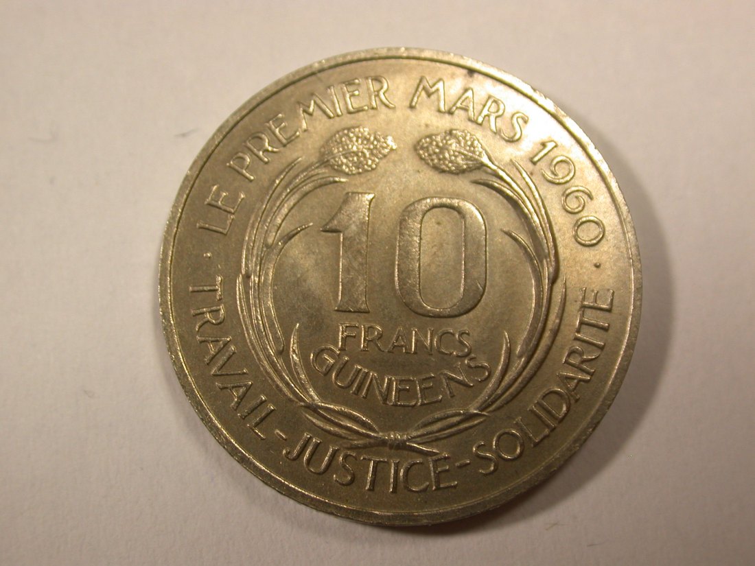  H16 Guinea  10 Francs 1962  Sekou Toure in f.st   Originalbilder   