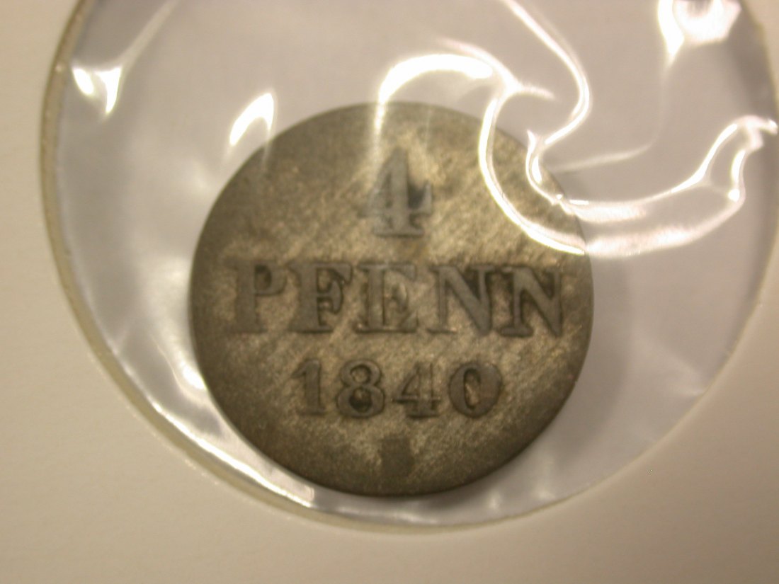 H16 Hannover 4 Pfennig 1840 in s-ss Originalbilder