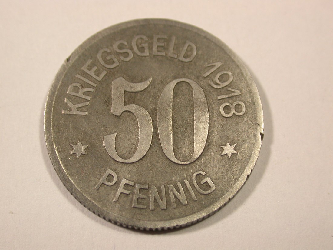  H17  Notgeld  Siegen 50 Pfennig 1918 in f.ss   Originalbilder   