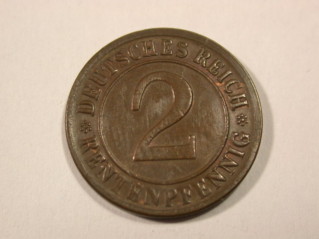 H17 Weimar 2 Renten Pfennig 1924 D in gutem vz Originalbilder