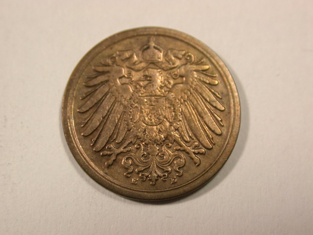  H17  KR  1 Pfennig  1907 E in  ss+   Originalbilder   