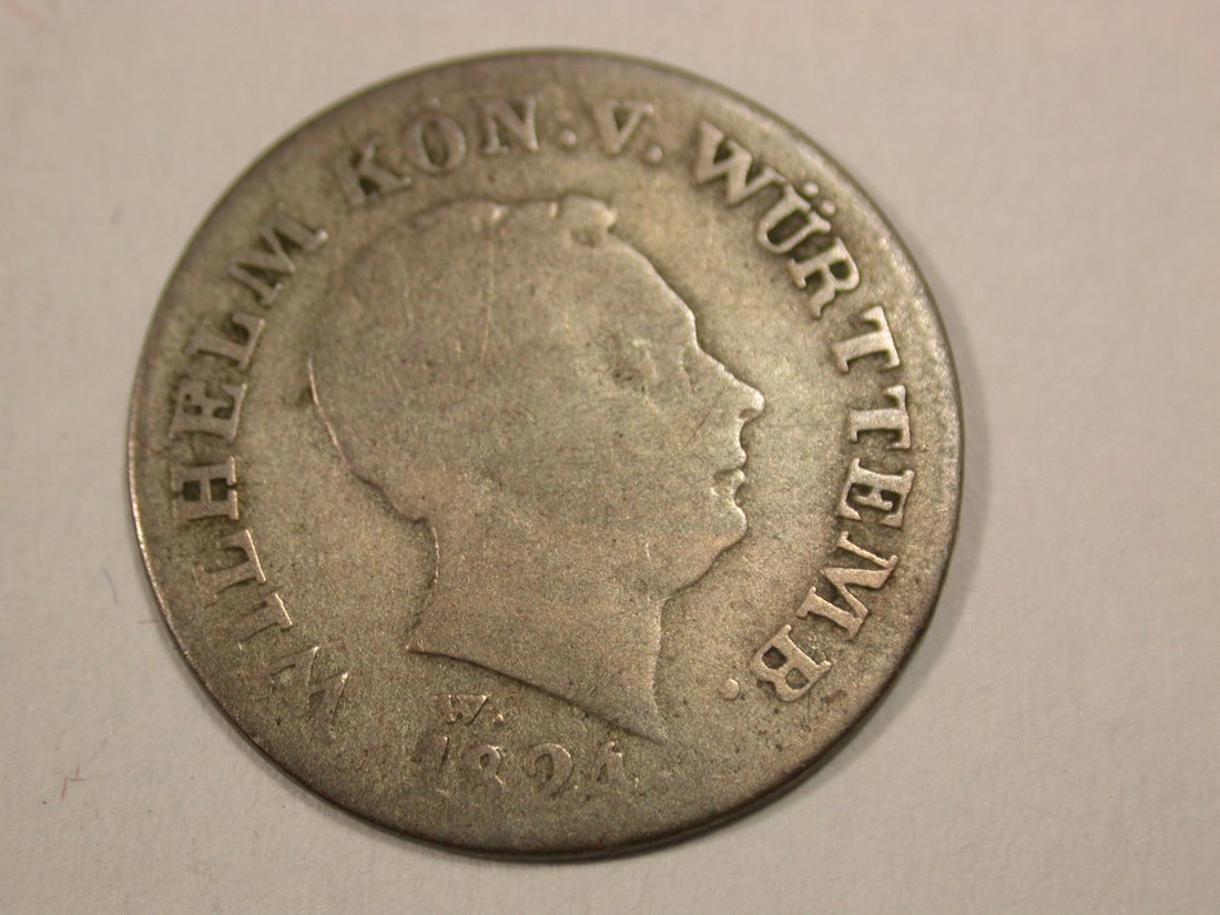  H17  Württemberg  3 Kreuzer 1824  in ss   Originalbilder   