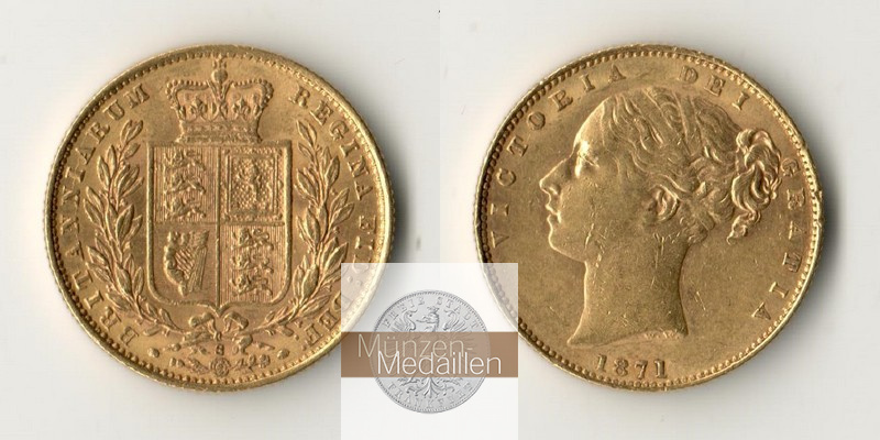 Grossbritannien  Sovereign MM-Frankfurt Feingold: 7,32g Victoria  1837-1901 1871 