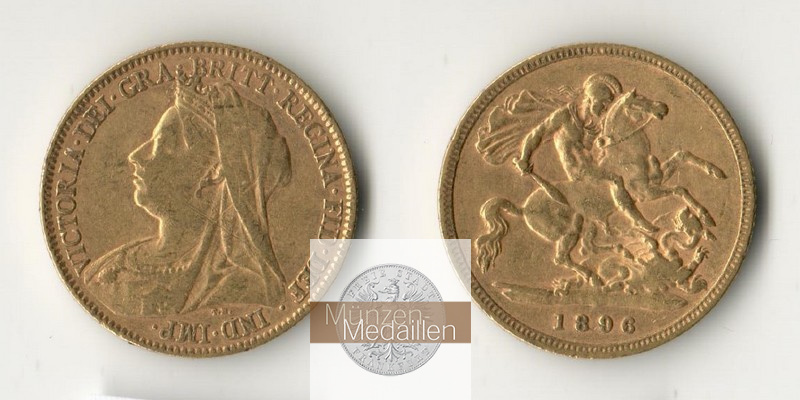 Grossbritannien, Victoria (1838-1901) MM-Frankfurt Feingold: 3,66g 1/2 Sovereign 1896 