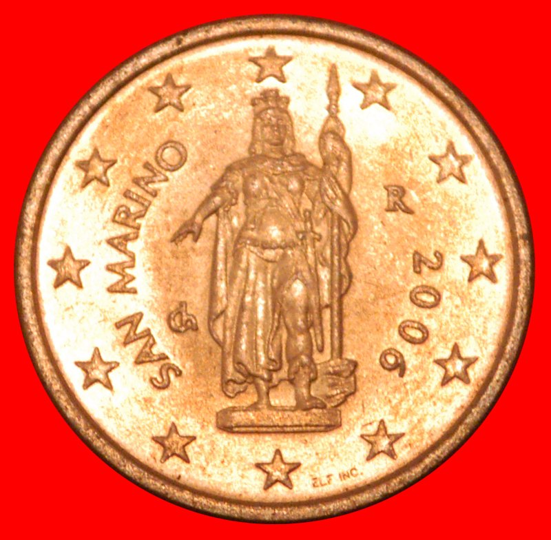  * ITALY (2002-2016): SAN MARINO★ 2 EURO CENTS 2006R UNCOMMON UNC MINT LUSTRE★ LOW START★ NO RESERVE!   