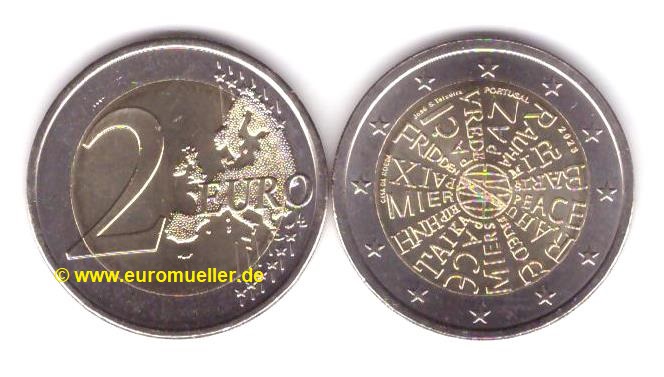 Portugal 2 Euro Gedenkmünze 2023...Friede   