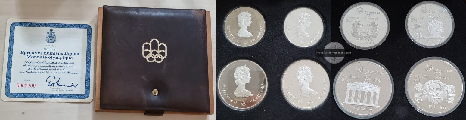  Kanada  5/10 Dollar  1974  1976 Montreal Olympics   FM-Frankfurt  Feinsilber: 134,88g   
