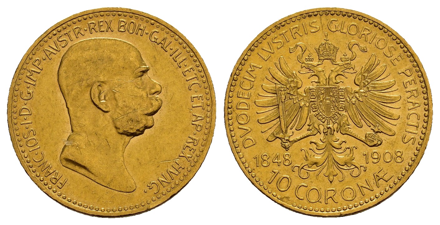 PEUS 1142 Österreich 3,05 g Feingold. Franz Joseph I. (1848 - 1916) 10 Kronen GOLD 1908 Sehr schön / Vorzüglich