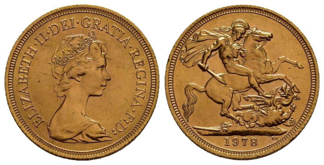 PEUS 1180 Großbritannien 7,32 g Feingold. Elizabeth II. (1952 - heute) Sovereign GOLD 1978 Kl. Kratzer, Vorzüglich