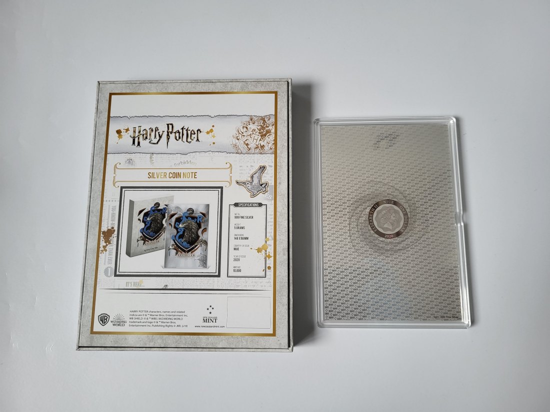  Harry Potter Silbermünze 2020 Ravenclaw 5g Silver Coin Note Großbritannien Spittalgold9800 (5521   