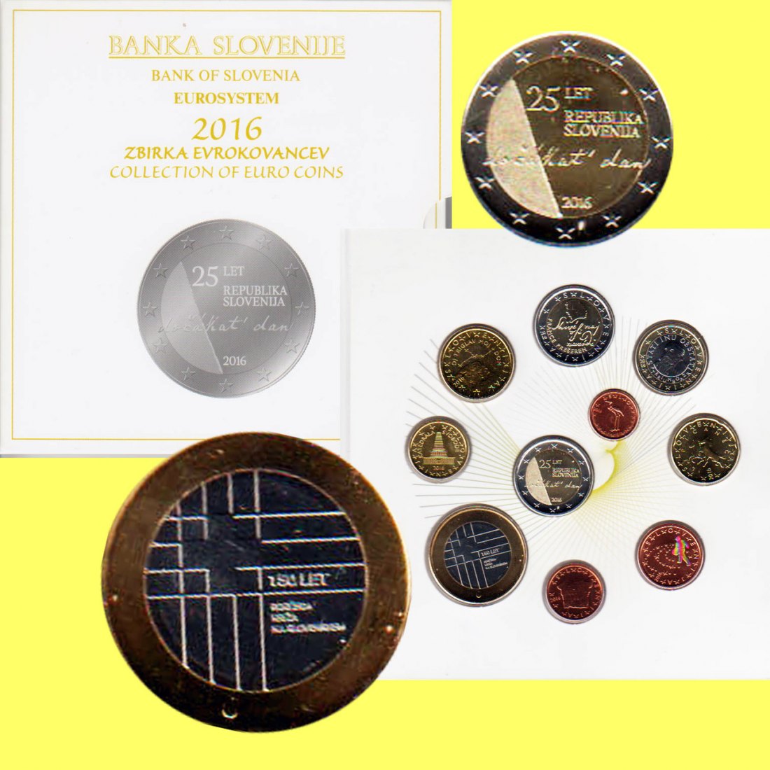  Offiz. KMS Slowenien *Rotes Kreuz* 2016 10 Münzen mit 2€- und 3€-Sondermünze nur 10.500St!   