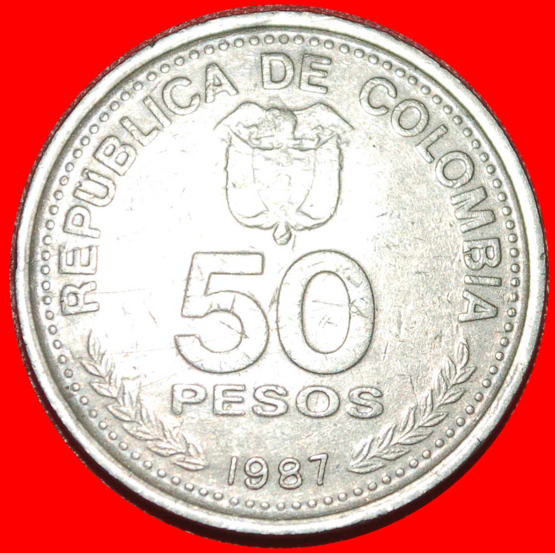  * CONSTITUTION 1886 1936 (1986-1989): COLOMBIA ★ 50 PESOS 1987! LOW START ★ NO RESERVE!   